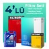 Filtron Renault Megane 1.4 Benzin Turbo Filtre Bakım Seti Liqui Moly Motor Yağlı (2009-2012) 4 Lü