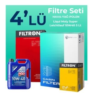 Filtron Renault Symbol 1.4 Benzin Filtre Bakım Seti Liqui Moly Motor Yağlı (2009-2013) 4 Lü