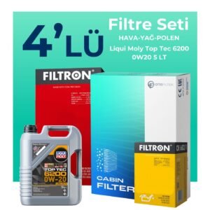 Filtron Skoda Octavia 1.5 Benzinli E-Tec Filtre Bakım Seti Liqui Moly Motor Yağlı (2020-2024) 4 Lü