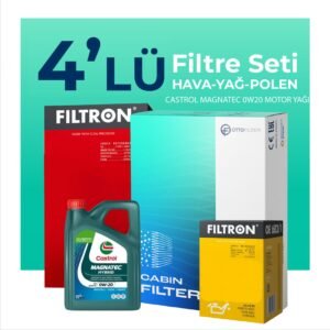 Filtron Skoda Scala 1.0 TSi Filtre Bakım Seti Castrol Motor Yağlı (2020-2023) 4 Lü