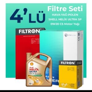 Filtron Toyota Corolla 1.8 Hybrid Filtre Bakım Seti Shell Motor Yağlı (2018-2022) 4 Lü