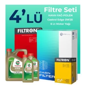 Filtron Volkswagen Caddy 2.0 Dizel Filtre Bakım Seti Castrol Motor Yağlı (2020-2025) 4 Lü