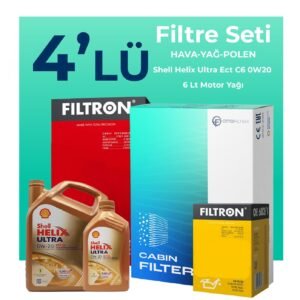 Filtron Volvo S90 2.0 Dizel D5 Filtre Bakım Seti Shell Motor Yağlı (2016-2021) 4 Lü