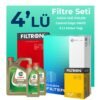 Filtron Volvo XC90 2.0 Dizel D5 Filtre Bakım Seti Castrol Motor Yağlı (2016-2019) 4 Lü