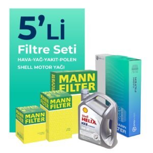 MANN Alfa Mito 1.3 Dizel Filtre Bakım Seti Shell Motor Yağlı (2009-2018) 5 Li