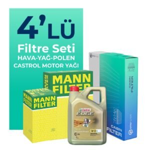 MANN Audi A3 1.6 Dizel Filtre Bakım Seti Castrol Motor Yağlı (2009-2012) 4 Lü