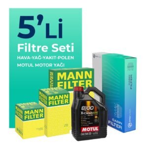 MANN Audi A4 2.0 Dizel 190HP Filtre Bakım Seti Motul Motor Yağlı (2015-2020) 5 Li