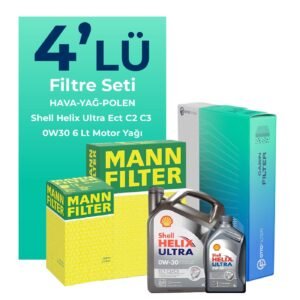 MANN Audi A4 40 TDi Filtre Bakım Seti Shell Motor Yağlı (2020-2024) 4 Lü