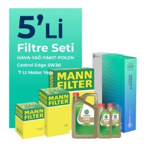 MANN BMW X5 3.0 Dizel Filtre Bakım Seti Castrol Motor Yağlı (2011-2013) 5 Li