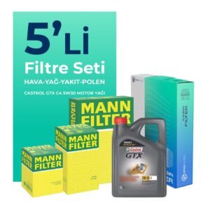 MANN Dacia Sandero 1.5 Dizel Filtre Bakım Seti Castrol Motor Yağlı (2010-2012) 5 Li