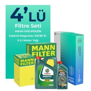 MANN Fiat Doblo 1.6 Dizel Filtre Bakım Seti Castrol Motor Yağlı (2010-2015) 4 Lü