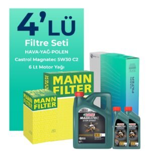 MANN Fiat Ducato 2.2 Dizel Filtre Bakım Seti Castrol Motor Yağlı (2006-2012) 4 Lü
