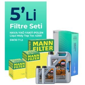MANN Fiat Ducato 2.3 Dizel Filtre Bakım Seti Liqui Moly Motor Yağlı (2006-2014) 5 Li