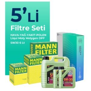 MANN Fiat Ducato 2.3 Dizel Filtre Bakım Seti Liqui Moly Motor Yağlı (2015-2020) 5 Li