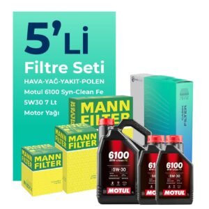 MANN Fiat Ducato 2.3 Dizel Filtre Bakım Seti Motul Motor Yağlı (2006-2014) 5 Li