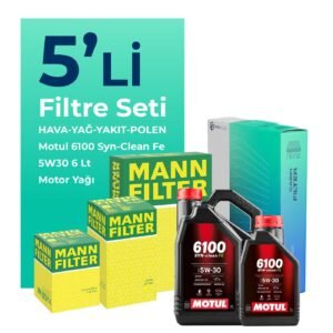 MANN Fiat Ducato 2.3 Dizel Filtre Bakım Seti Motul Motor Yağlı (2015-2020) 5 Li