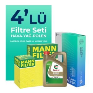 MANN Fiat Egea 1.3 Dizel Filtre Bakım Seti Castrol Motor Yağlı (2019-2023) 4 Lü