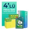MANN Fiat Grande Punto 1.3 Dizel Filtre Bakım Seti Castrol Motor Yağlı EURO 4 (2005-2013) 4 Lü
