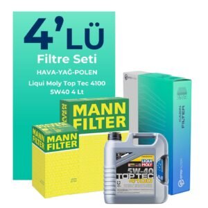 MANN Fiat Grande Punto 1.4 Benzinli Filtre Bakım Seti Liqui Moly Motor Yağlı (2005-2013) 4 Lü