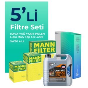 MANN Fiat Punto Evo 1.3 Dizel Filtre Bakım Seti Liqui Moly Motor Yağlı EURO 4 (2008-2015) 5 Li