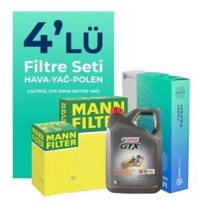 MANN Fiat Punto Evo 1.4 Benzinli Filtre Bakım Seti Castrol Motor Yağlı (2008-2015) 4 Lü