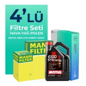MANN Fiat Sedici 1.6 Benzin Filtre Bakım Seti Motul Motor Yağlı (2005-2009) 4 Lü