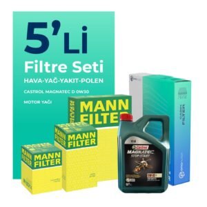MANN Ford C-MAX 1.5 Dizel Filtre Bakım Seti Castrol Motor Yağlı (2015-2019) 5 Li