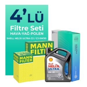 MANN Ford C-MAX 1.5 Dizel Filtre Bakım Seti Shell Motor Yağlı (2015-2019) 4 Lü