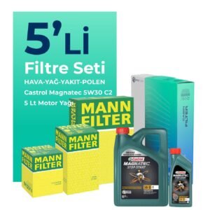 MANN Hyundai Accent Blue 1.6 Dizel Filtre Bakım Seti Castrol Motor Yağlı (2011-2019) 5 Li
