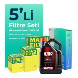 MANN Hyundai i20 1.4 Dizel Filtre Bakım Seti Motul Motor Yağlı (2014-2019) 5 Li