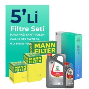 MANN Hyundai Tucson 2.0 Dizel Filtre Bakım Seti Castrol Motor Yağlı (2004-2012) 5 Li