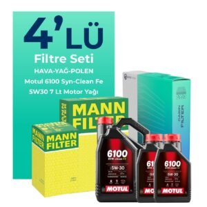 MANN Jaguar XF 3.0 Dizel Filtre Bakım Seti Motul Motor Yağlı (2007-2015) 4 Lü