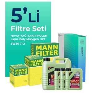 MANN Jeep Cherokee 2.8 Dizel Filtre Bakım Seti Liqui Moly Motor Yağlı (2008-2013) 5 Li