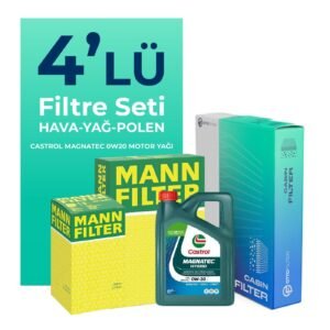 MANN Kia Stonic 1.4 Benzin Filtre Bakım Seti Castrol Motor Yağlı (2017-2024) 4 Lü