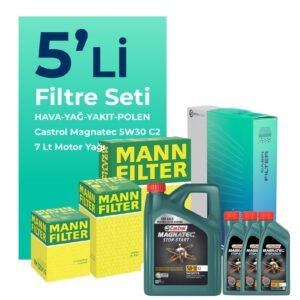 MANN Mitsubishi L200 2.5 Dizel Filtre Bakım Seti Castrol Motor Yağlı (2008-2015) 5 Li