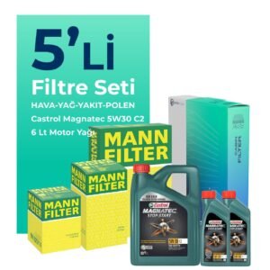 MANN Opel Antara 2.0 Dizel Filtre Bakım Seti Castrol Motor Yağlı (2006-2011) 5 Li