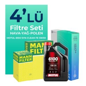 MANN Peugeot 3008 1.2 Benzin Puretech Filtre Bakım Seti Motul Motor Yağlı (2016-2024) 4 Lü