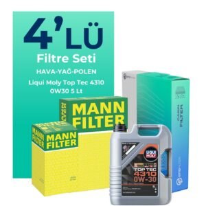 MANN Peugeot 301 1.6 BlueHDi Dizel Filtre Bakım Seti Liqui Moly Motor Yağlı (2014-2020) 4 Lü