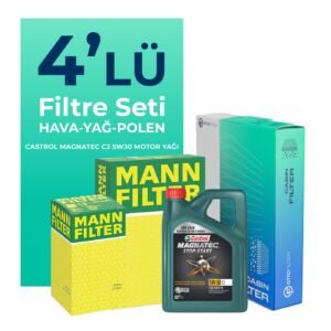 MANN Peugeot 407 1.6 Dizel Filtre Bakım Seti Castrol Motor Yağlı (2004-2011) 4 Lü