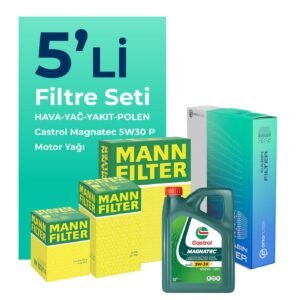 MANN Peugeot 5008 1.5 Dizel Filtre Bakım Seti Castrol Motor Yağlı (2018-2024) 5 Li
