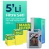 MANN Peugeot Partner 1.6 BlueHDi Dizel Filtre Bakım Seti Liqui Moly Motor Yağlı (2015-2018) 5 Li