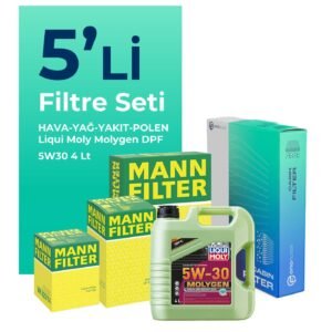 MANN Skoda Fabia 1.4 Dizel 75 Beygir Filtre Bakım Seti Liqui Moly Motor Yağlı (2004-2008) 5 Li