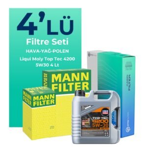 MANN Volkswagen CC 1.4 TSi Filtre Bakım Seti Liqui Moly Motor Yağlı (2013-2015) 4 Lü