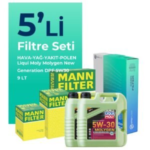 MANN Volkswagen Touareg 2.5 Dizel Filtre Bakım Seti Liqui Moly Motor Yağlı (2004-2009) 5 Li
