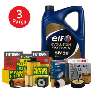 Fiat Doblo 1.4 Benzin (2001-2010) Elf 5W-30 5 Litre Motor Yağlı Filtre Bakım Seti 3 Parça Set