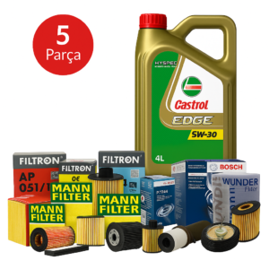 Fiat Doblo 1.3 Dizel (2001-2010) Edge 4 Litre Motor Yağlı Filtre Bakım Seti Purflux Tip 5 Parça Set