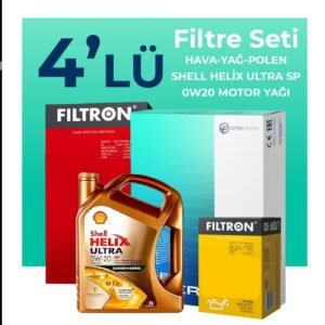 Filtron Subaru XV 1.6 Filtre Bakım Seti Shell Helix Ultra SP 0W-20 5 Litre Motor Yağlı (2017-2024) 4 Lü