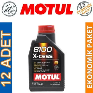Motul 8100 X-Cess 5W40 1 Lt Tam Sentetik Motor Yağı (12 Adet)