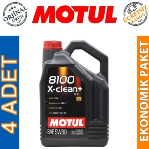 Motul 8100 X-Clean+ 5W30 5 Lt Tam Sentetik Motor Yağı (4 Adet)