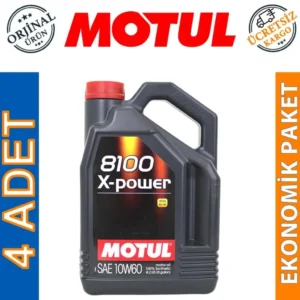 Motul 8100 X-Power 10W60 4 Lt Tam Sentetik Motor Yağı (4 Adet)